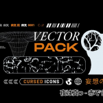 90+复古酸性艺术赛博朋克抽象矢量形状游戏边框元素设计素材