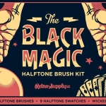 78种黑暗魔法锥形渐变半色调纹理Illustrator色板笔刷