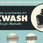 30种水墨笔触水彩画插画设计Illustrator矢量笔刷