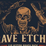 118种复古雕刻版画艺术插画线条Illustrator矢量画笔