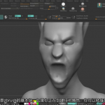 ZBrush半身像人物强烈表情雕刻建模技巧教程-中英字幕