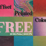 30张复古半色调酸性渐变胶印机印刷艺术纹理图片素材