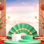 110款C4D模型3D立体场景中国风国潮电商促销首页海报背景