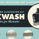 【AI笔刷】30种水墨笔触水彩画插画设计Illustrator矢量笔刷