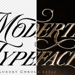 奢华黄金镀铬金属Logo文本样式特效PSD模板