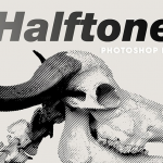 【PSD模板】雕版印刷复古半色调照片特效PSD模板