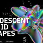 【PNG素材】72款酸性复古全息镭射彩虹渐变纹理流体几何抽象形状