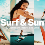20个海滩冲浪AI人工智能Lightroom预设和电影视频调色LUT预设