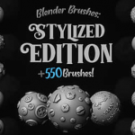 550个Blender笔刷预设 Blender Brushes Stylized Edition