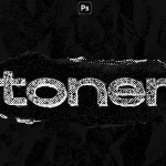 【PSD模板】粉笔字碳粉手写绘画效果Logo半色调失真文本样式