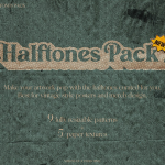 【PSD模板】复古海报磨损纹理半色调网点图案海报设计PS模板