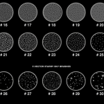 复古设计宇宙太空科幻漫画图形符号笔刷色板