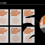 【PS样机】30款创意复古褶皱真空胶合磨损做旧纹理海报广告设计包装