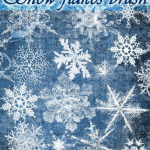 雪花下雪笔刷冰晶窗花圣诞节雪花装饰霜花冰凌笔刷