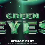 【字体】3D 渲染绿色宝石光泽彩色色散效果艺术设计英文字体