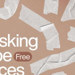 100种使用中美纹纸胶带纸胶布纹理照片合成PNG素材