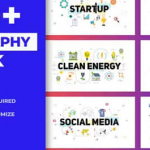 AE模板-100个扁平化MG图形排版场景展示动画