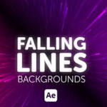 AE模板-彩色漂亮线条粒子流动背景动画