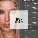 【PS笔刷】44支人像精修头发直发卷发大波浪发型PS笔刷