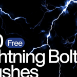 【PS笔刷】100支4K高清闪电雷电光效PS笔刷