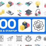 300个公司企业商业图标动画AE模板