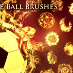 【PS笔刷】33个魔法火球太阳燃烧星球爆炸PS笔刷图片设计素材