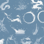 水花水笔波浪涟漪Procreate笔刷素材