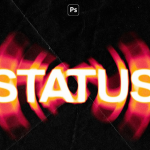 PSD模板复古胶片烧伤纹理文本失真模糊扭曲特效PSD模板