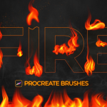 Ipad绘画笔刷-超酷火焰火苗Procreate画笔下载