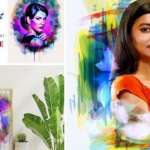 Photoshop水彩画照片艺术效果模板