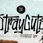 【字体】时尚艺术手写苍劲折线切割设计英文装饰字体