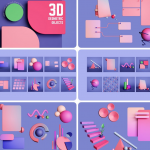 三维几何对象PNG素材合集