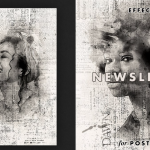 复古印刷风格海报PSD样机PSD模板，智能对象一键替换