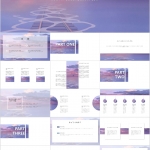 治愈系紫色天空PPT模板