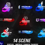 PR模板-发光霓虹灯社交媒体标志文本标题模板