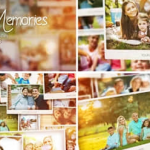 AE模板-回忆快乐时光照片记录展示电子相册动画