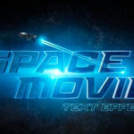 科幻电影风格 3D 文字效果智能贴图样机模型