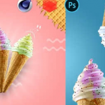 C4D教程-学习制作冰激凌雪糕产品场景建模渲染