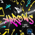 100+手绘箭头PNG素材和PS笔刷