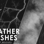 150个天气笔刷,闪电,雷雨,风雪笔刷大合集