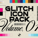 【图片素材】30个复古电视机信号故障花屏画面线条色块