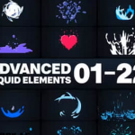 FCPX插件-64个二维丝滑动漫卡通流体液体元素动画