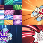 FCPX插件-25个彩色卡通动漫速度线背景循环动画