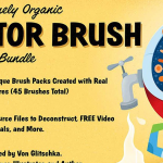 【AI笔刷】45支复古粗犷手绘插画阴影散点线条纹理着色器画笔Ai矢量笔刷