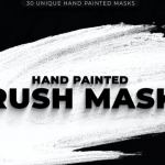 【PNG素材】30个水墨毛笔笔刷绘画笔触