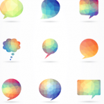 矢量多边形气泡图标