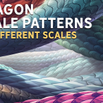 【PS笔刷】200款龙鳞纹有鳞爬行动物鳞片皮肤无缝纹理