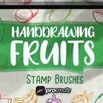 适用于Ipad绘画的卡通手绘水果Procreate笔刷