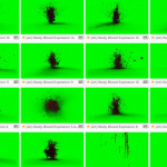 【4K视频素材】104个4K血液流淌飞溅子弹伤口流血视频特效含透明通道