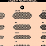 【AI笔刷】100+粗犷复古锥形渐变半色调纹理Illustrator色板笔刷